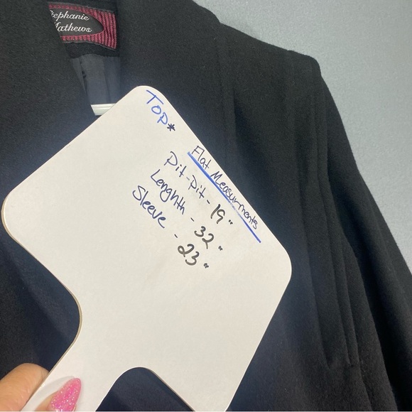 Women’s Vintage Black Wool Pea Coat Size 4 Warm Winter Preppy Quiet Luxury - Picture 10 of 10